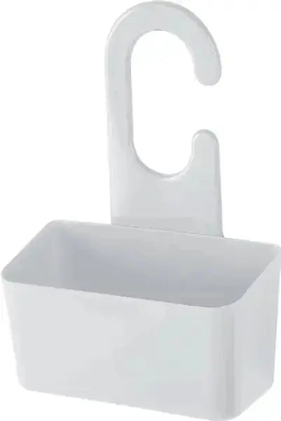 Portasapone bianco in PVC con gancio, ideale per bagno moderno. Perfetto per organizzare sapone e accessori doccia, misura 22x22 cm.