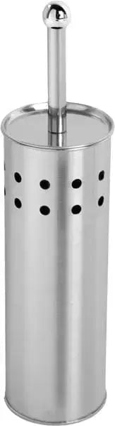 Portascopino acciaio cromato satinato con decorazione a pallini, ideale per arredo bagno moderno. Accessorio bagno Hobby Shop Solution.