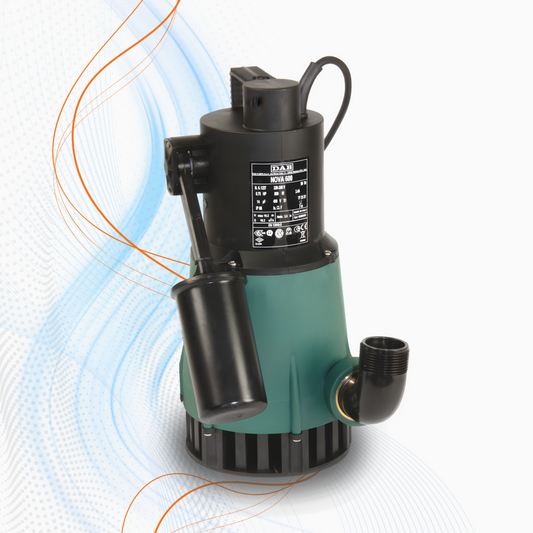 Elettropompa sommergibile DAB Nova 600 per drenaggio acqua chiara, corpo in plastica verde, motore monofase, uso domestico e residenziale