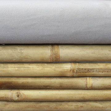 Divano in legno di bamboo con cuscino, dimensioni 195x67 cm
