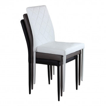 Sedia in acciaio e ecopelle marrone, 41x50x91 cm, peso 4,6 kg