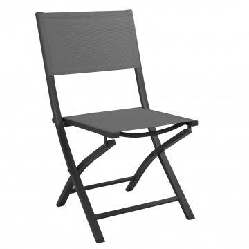 Sedia pieghevole in alluminio Georgia antracite per esterni, ideale per giardini e terrazzi. Design moderno e struttura resistente.