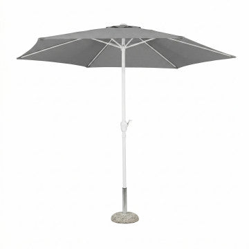 Ombrellone telo poliestere 160gr grigio palo metallo Ø38 diametro 3m