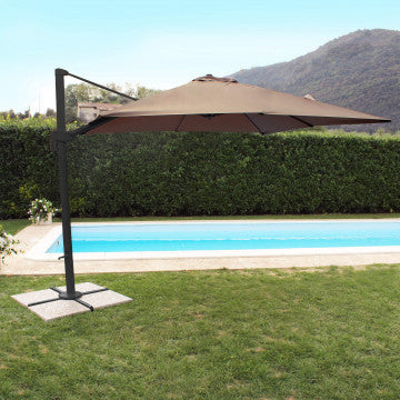 Ombrellone 3x3 m telo poliestere 250 gr antivento palo alluminio