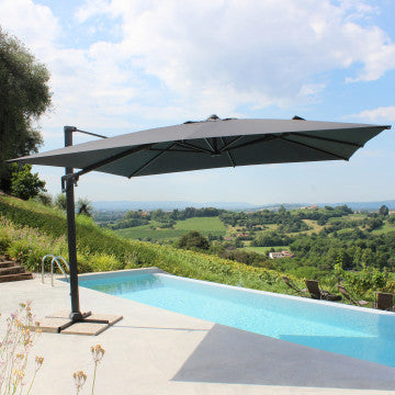 Ombrellone quadrato in poliestere e alluminio 395x395 cm