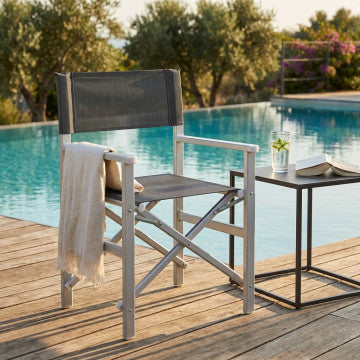 Sedia con struttura alluminio anodizzato e seduta Textilene 55x46x88 cm