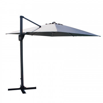 Ombrellone rettangolare grigio 400x300 cm, palo girevole alluminio