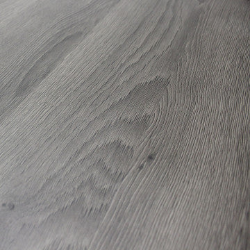 Tavolo allungabile piano melamina effetto legno antracite struttura metallo nera