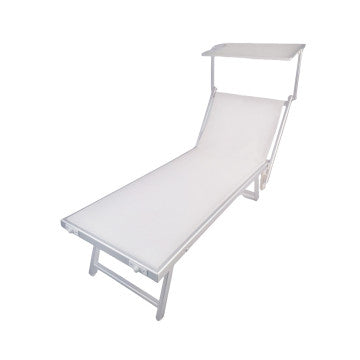 Lettino 3 posizioni alluminio e textilene 155x75 cm, portata 120 kg