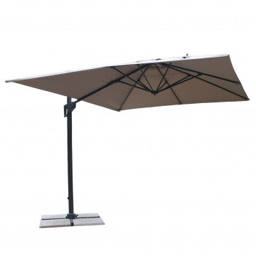 Ombrellone rettangolare 300x400 cm telo poliestere antivento palo alluminio