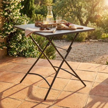 Tavolo quadrato 70x70 cm, piano pieghevole, struttura acciaio