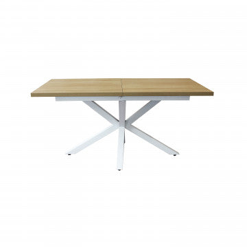 Tavolo allungabile piano melamina struttura metallo bianca 160-200x90 cm