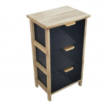 Mobiletto in legno con 3 cassetti, 34x25x60,5 cm, peso 4,2 kg