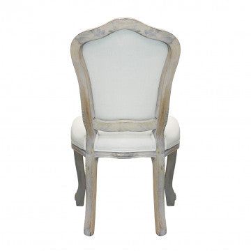 Sedia in legno e tessuto beige, dimensioni 52x50x100 cm