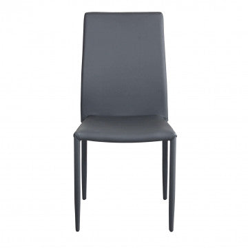 Sedia struttura acciaio e rivestimento ecopelle grigio scuro 41x50x91 cm