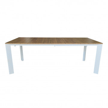 Tavolo allungabile struttura alluminio verniciato piano doghe effetto legno