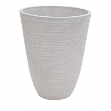 Vaso in fibra sintetica colore bianco, diametro 25,5 cm, altezza 32,5 cm