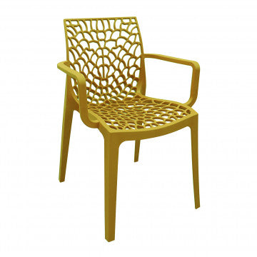 Poltrona in polipropilene impilabile giallo dimensioni 58x62x80 cm