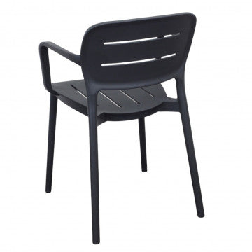Poltrona in polipropilene impilabile antracite 52,5x53x79 cm