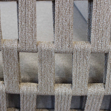 Salotto 2 posti in alluminio con rivestimento corda PVC e cuscini