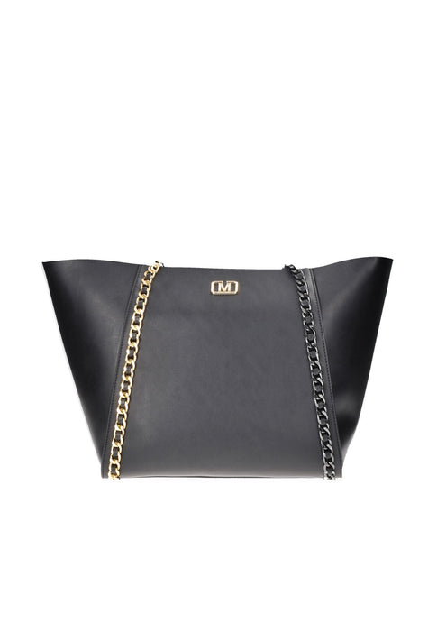 Paloma Shopping in Ecopelle MARC ELLIS Con Chiusura a Cerniera e Manici in Catena Logo Frontale