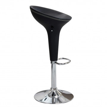 Sgabello regolabile in metallo e plastica, altezza 58-78 cm, colore nero