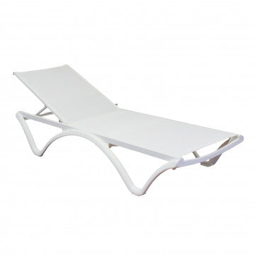 Lettino impilabile in polipropilene 190x70x32 cm bianco