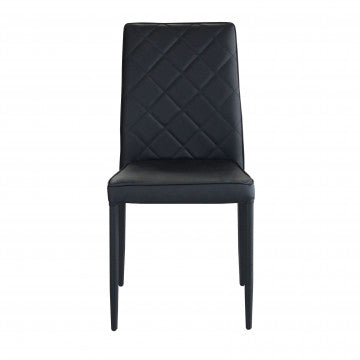 Sedia in acciaio e ecopelle nero, dimensioni 41x50x91 cm