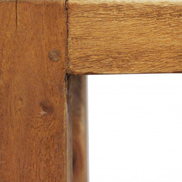 Fioriera media in legno riciclato, dimensioni 18x18x75 cm, colore marrone