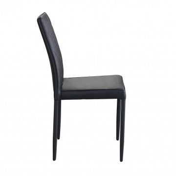 Sedia in acciaio e ecopelle nero, dimensioni 41x50x91 cm