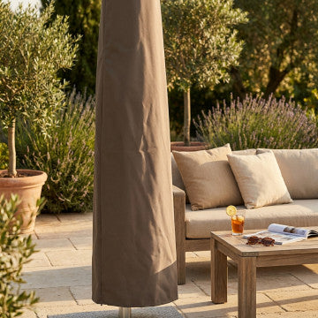 Copertura ombrellone poliestere taupe 250 gr con cerniera e carrucola