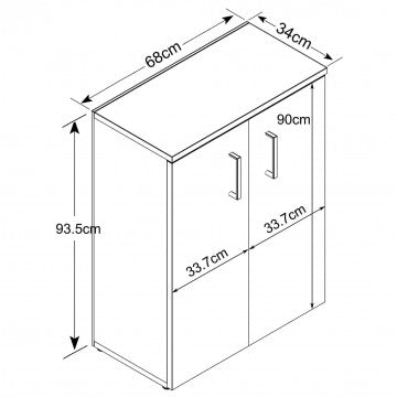 Mobiletto 2 ante in truciolare bilaminato olmo, 71x36x83 cm