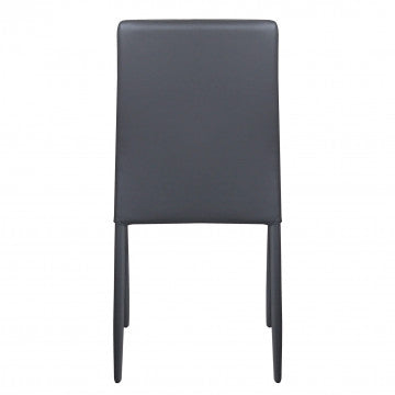 Sedia struttura acciaio e rivestimento ecopelle grigio scuro 41x50x91 cm