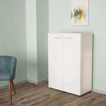 Mobiletto 2 ante in truciolare bilaminato bianco 71x36x83 cm