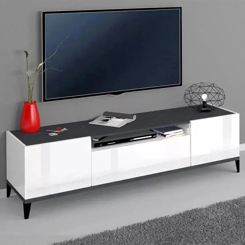 Porta TV Sunrise Bianco Lucido - 160 x 40 x 47 cm Porta tv Italy Web forniture   