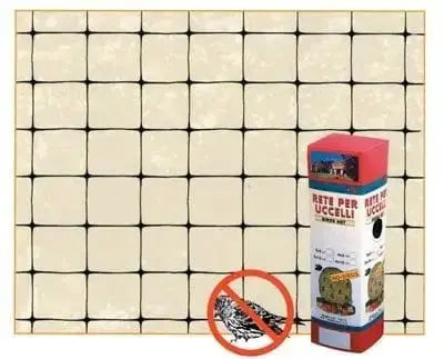 Rete Antiuccelli Ortoflex 4x10 m con maglia 12x15 mm, resistente e facile da installare, ideale per protezione colture e giardini.