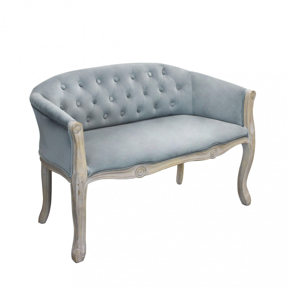 Divano elegante con capitonné in tessuto di lusso Divani Hobby Shop Solution Grigio  