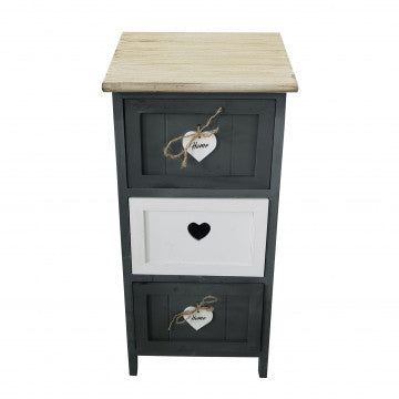 Mobiletto in legno con 3 cassetti - 30 x 27,5 x 63 cm
