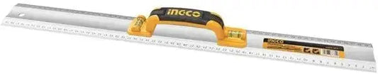 Righello alluminio 60cm con livella Ingco con impugnatura ergonomica e scala graduata per misurazioni precise e livellamenti accurati.