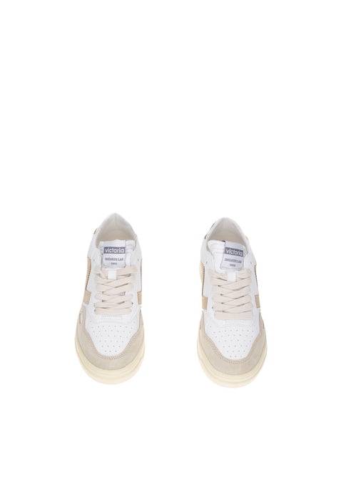 Sneaker Seul In Pelle Con Chiusura A Lacci Sottopiede Imbottito E Suola In Gomma Con Para Alta 3 Cm Victoria