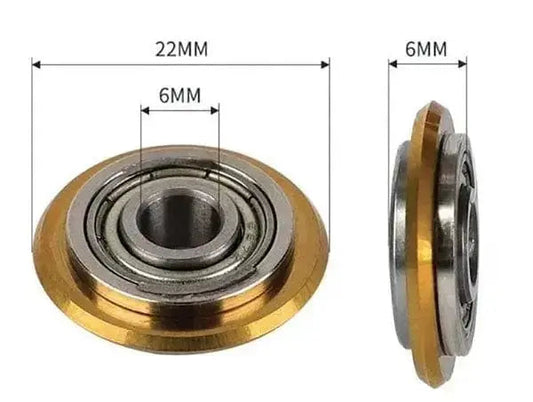 Rotella ricambio CFH-F04001 per tagliapiastrelle in carburo di tungsteno con cuscinetti a sfera, dimensioni 22x6x6 mm