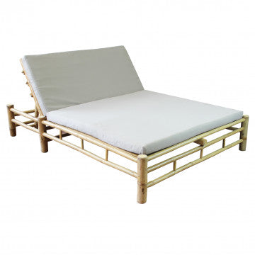 Letto in bamboo con struttura grigio chiaro, dimensioni 210x150 cm
