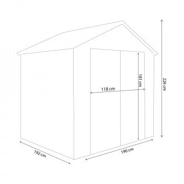 Casetta in plastica con finestra 190x192x226 cm colore marrone