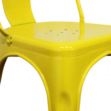 Sedia in metallo con seduta e struttura integrata, altezza 85 cm