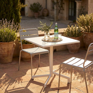 Tavolo quadrato 70x70 cm, struttura in acciaio con trattamento antiruggine
