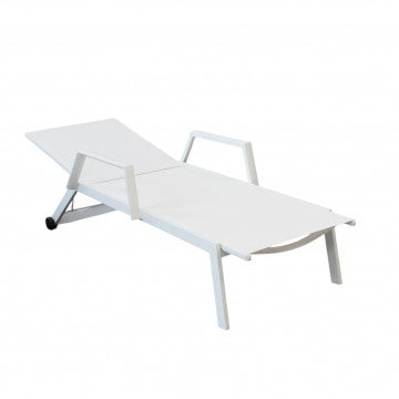 Lettino impilabile struttura alluminio verniciato textilene 195x72x53 cm