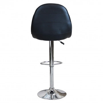 Sgabello regolabile in metallo e ecopelle, altezza 95-116 cm
