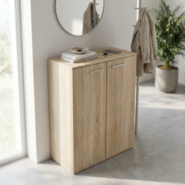 Mobiletto due ante in truciolare bilaminato quercia chiaro 71x36x83 cm