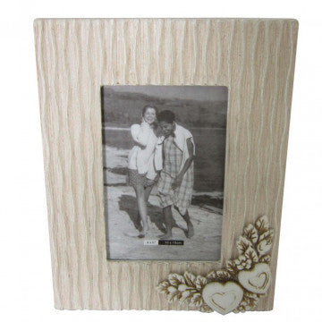 Portafoto rettangolare in MDF tortora e bianco 17,5 x 22,5 cm