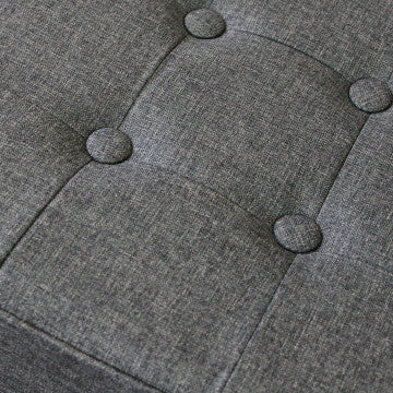 Pouf contenitore quadrato in tessuto grigio scuro 38x38x40 cm